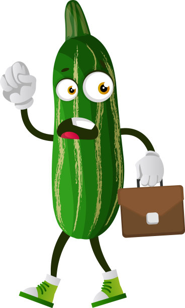 白色背景上的愤怒黄瓜图片下载