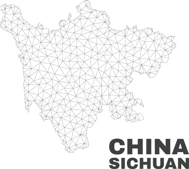 多边形网格四川省地图图片下载