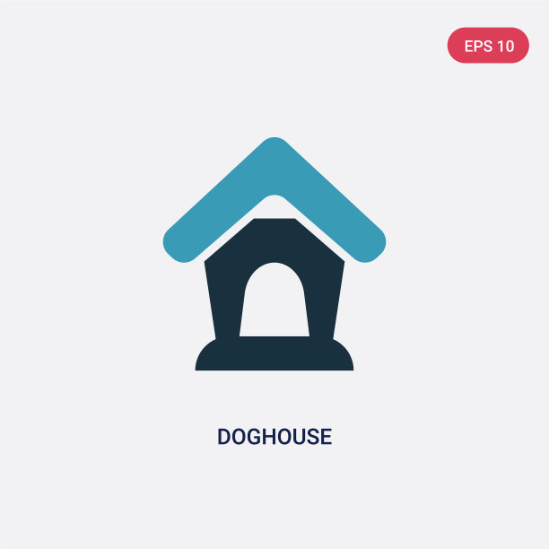 两种颜色的狗屋图标从动物的概念图片下载