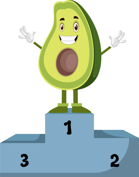 牛油果在白色背景下是赢家图片下载