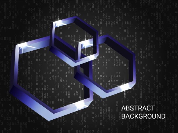 几何多边形在背景上闪闪发光图片下载