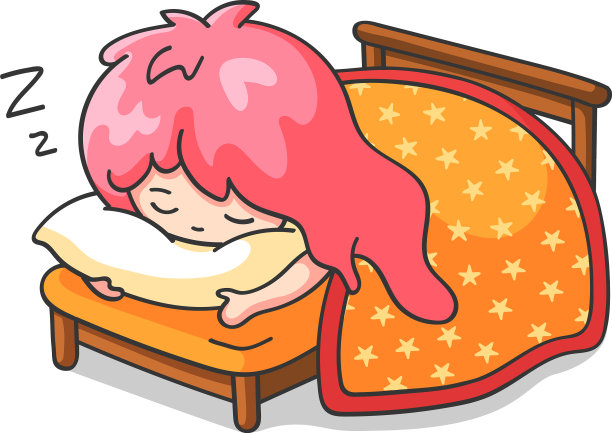 小女孩抱着枕头睡觉，真可爱图片下载