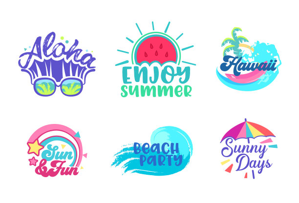 夏日海滩度假热带海报设计集图片下载