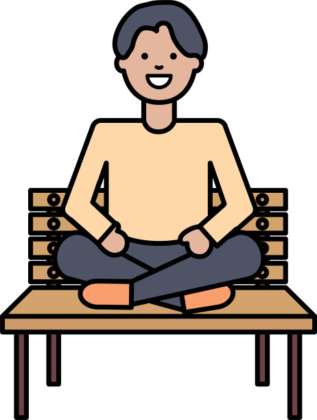 快乐的年轻人坐在公园的椅子上图片下载