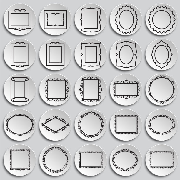 框架图标设置在图板背景图形图片下载