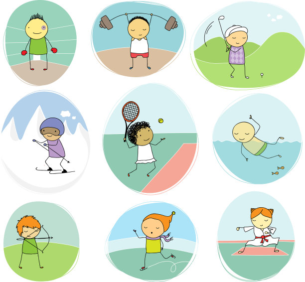 运动儿童涂鸦收藏图片下载