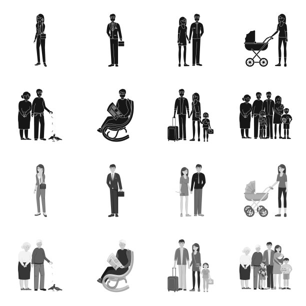 设计人物和头像的图标集图片下载