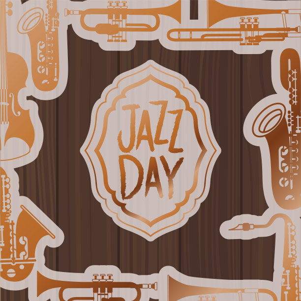 爵士乐日框架与乐器和木制图片下载