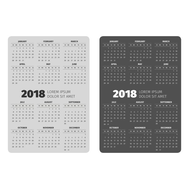 简单的2018年日历图片下载