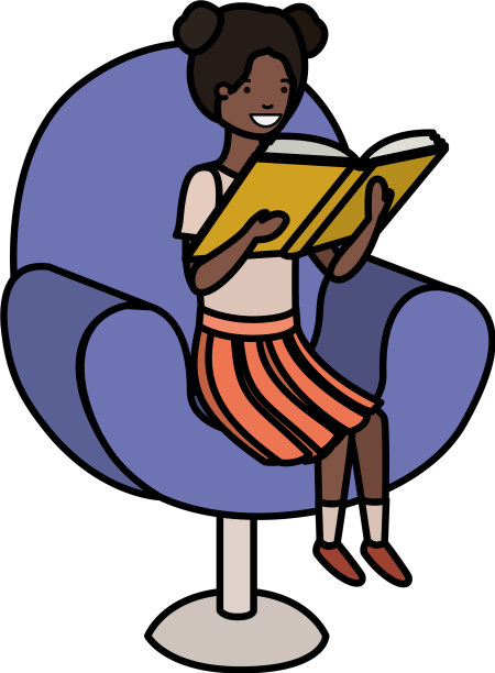 在沙发里看书的女人化身图片下载