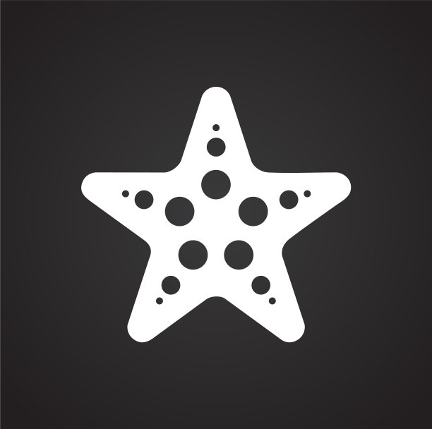 海贝图标在黑色背景的图形和图片下载