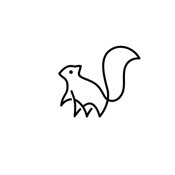 松鼠标志图标连续线条勾勒图片下载