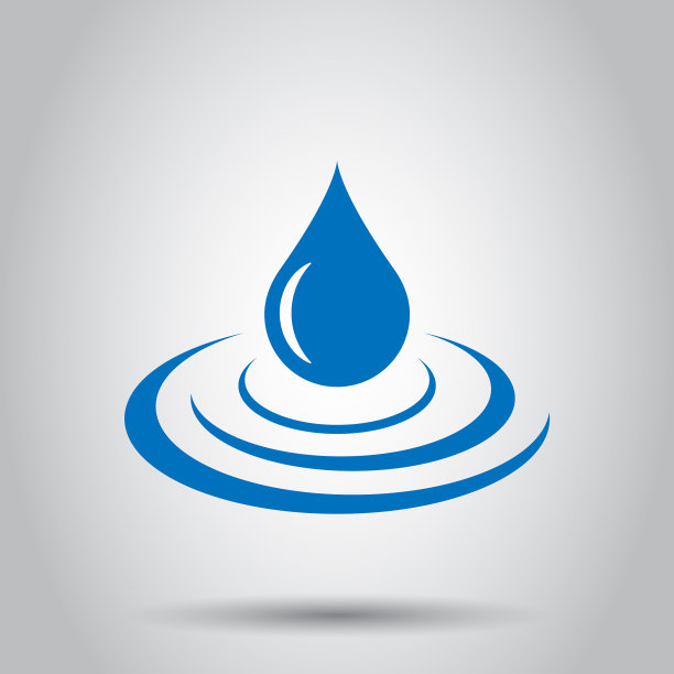 水滴图标在平坦的风格雨滴对白色图片下载