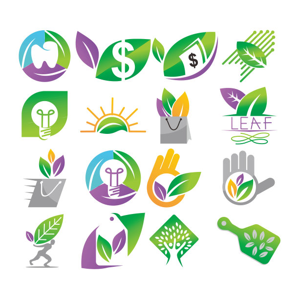 叶子标志设计模板集图片下载