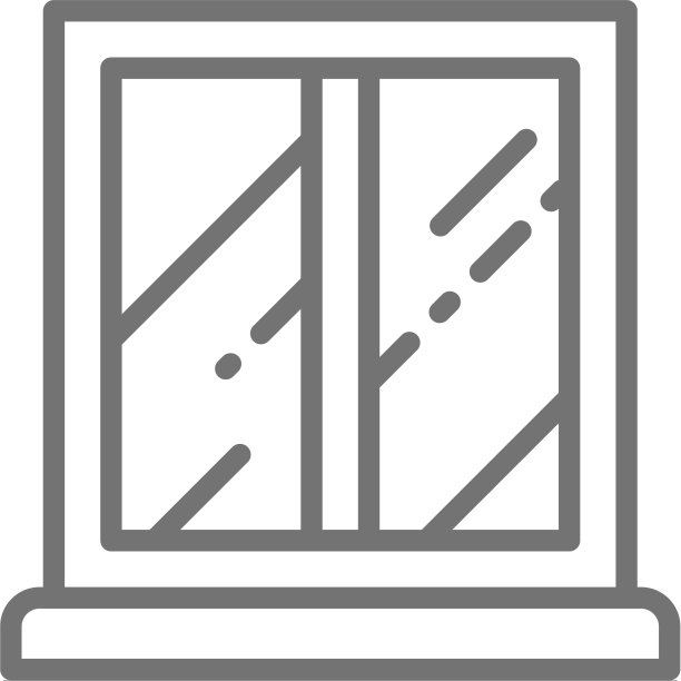 节能塑料窗户线性图标图片下载