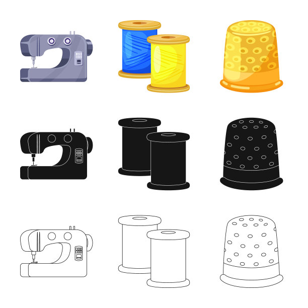 孤立的物体工艺和手工工艺图标集图片下载