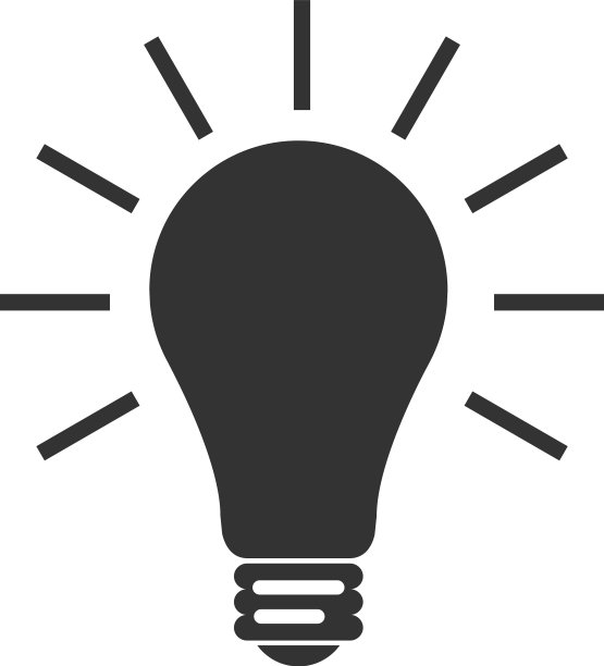 隔离扁平设计灯泡图标图片下载