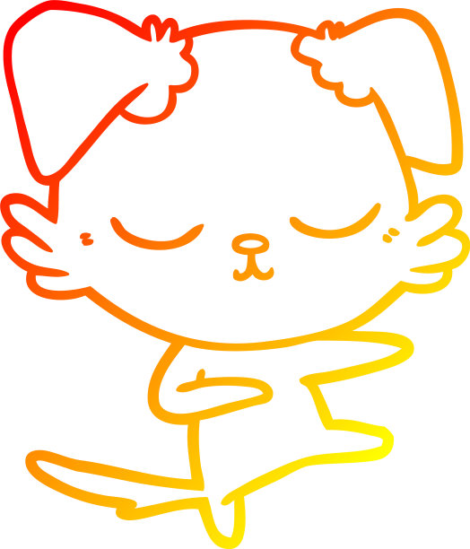 温暖的梯度线画可爱的卡通狗图片下载