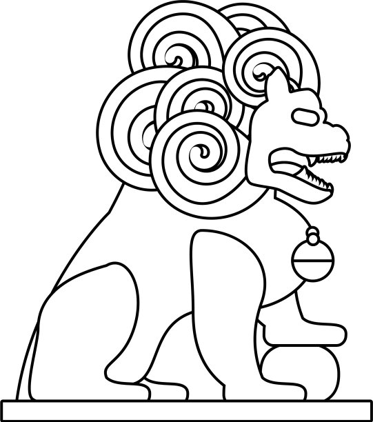 中国狮雕孤象图片下载