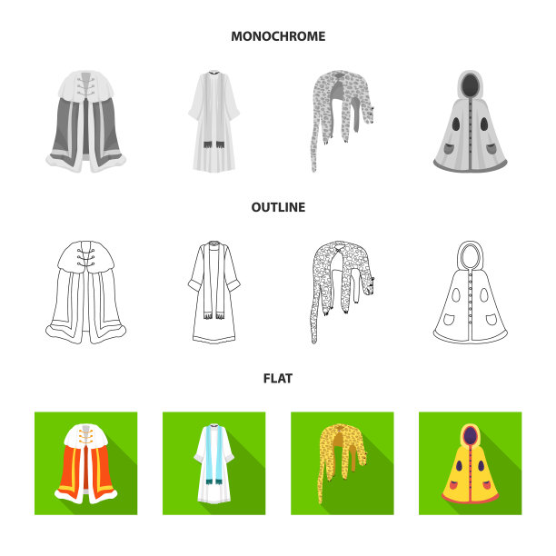 孤立对象的材料和服装标志设置图片下载