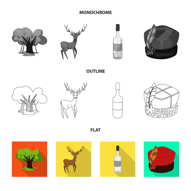设计传统和旅游标志套装图片下载