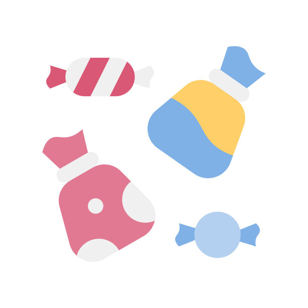 糖果袋孤立的平面造型图标图片下载