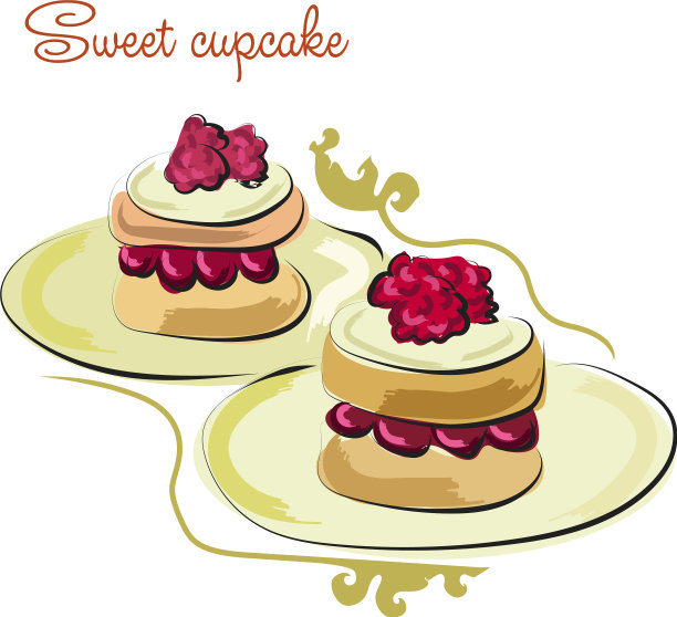 酸奶油覆盆子蛋糕海报图片下载