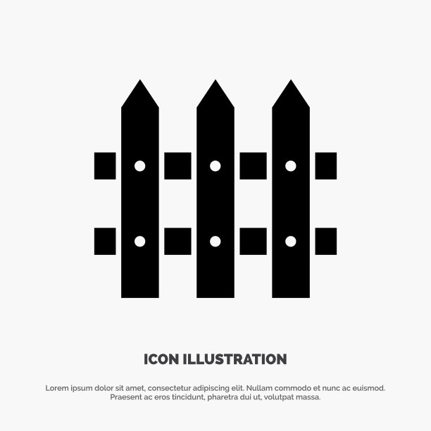 建筑栅栏花园立体字形图标图片下载