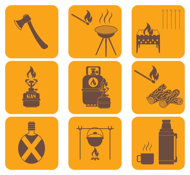 一套旅游设备图标图片下载