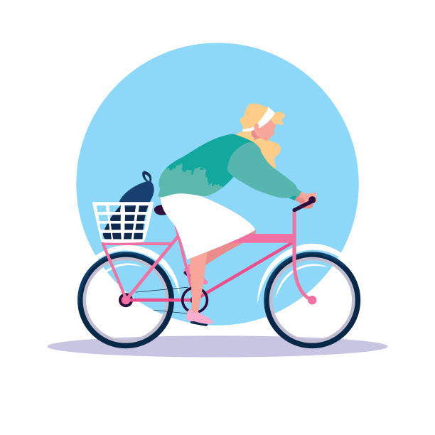 年轻女子骑自行车的化身图片下载