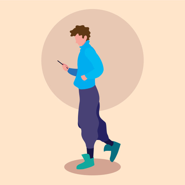 年轻人使用智能手机图片下载