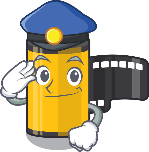 警察摄像机摆成吉祥物的样子图片下载