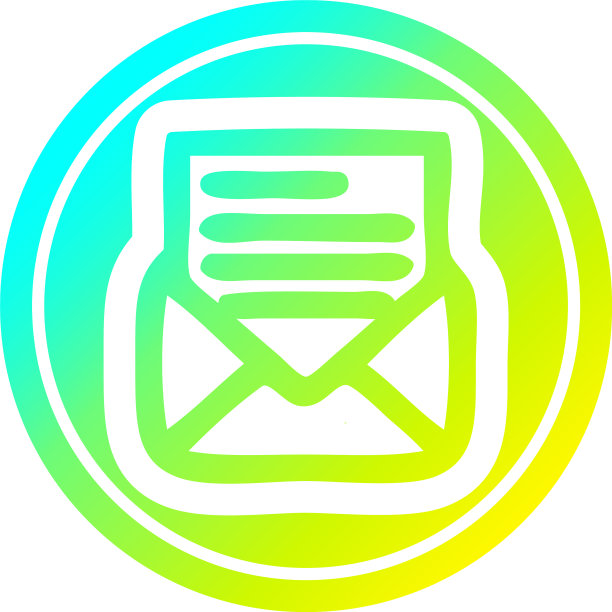 信封信件圆形冷渐变光谱图片下载