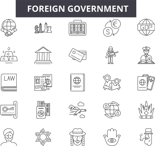 外国政府线图标标志设置图片下载