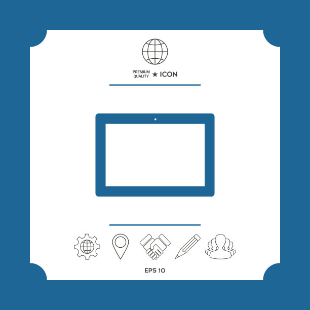 带有空白屏幕图标的平板电脑图片下载