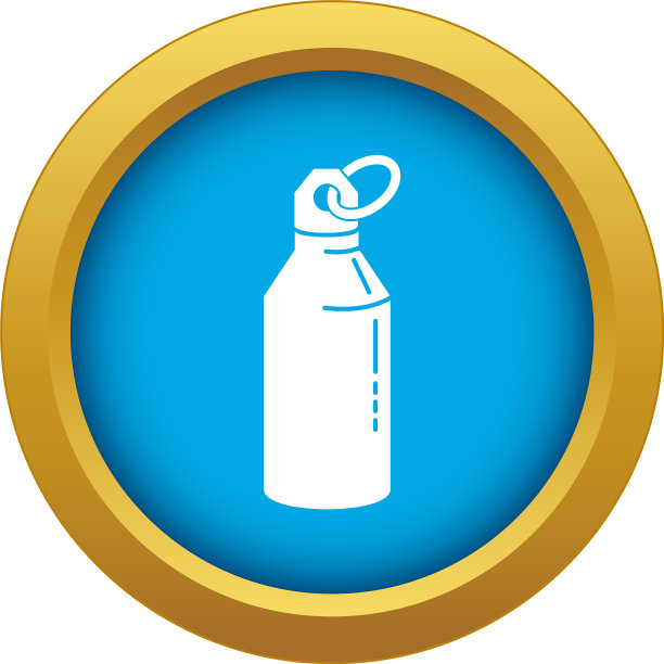 金属水瓶图标蓝色孤立图片下载