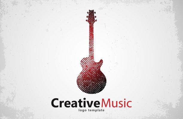 有创意的吉他标志音乐标志图片下载