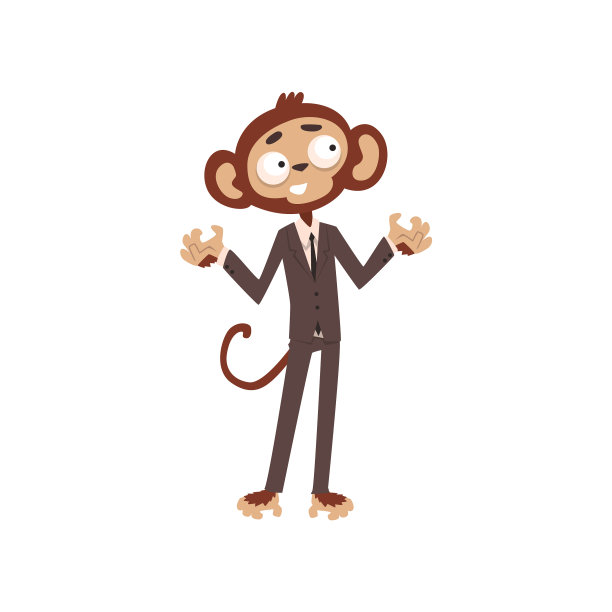 猴子商人卡通人物穿着图片下载