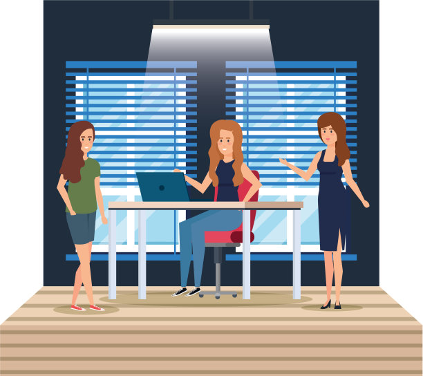 工作场所的几个女孩图片下载