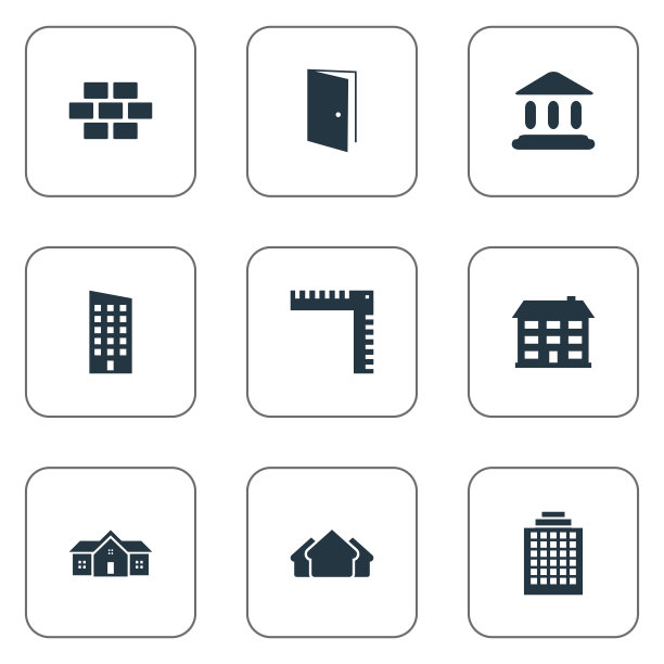 一组简单的结构图标图片下载