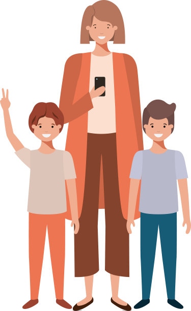 妈妈和她孩子的化身图片下载