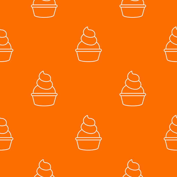 奶油杯形蛋糕图案橙色图片下载