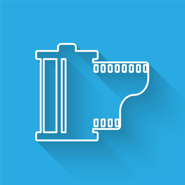 白色相机复古胶卷墨盒图标图片下载