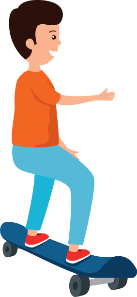 玩滑板的快乐小男孩图片下载