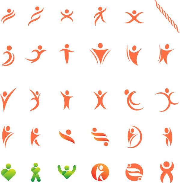 人类图标标志设计模板图片下载