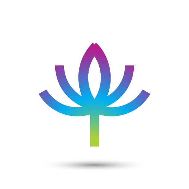 抽象典雅的花卉标志图标设计图片下载