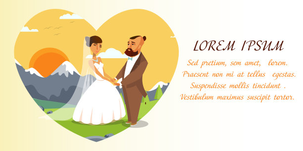 婚礼邀请模板与文本空间图片下载