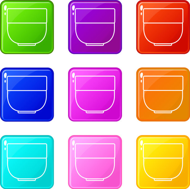 碗图标集9种颜色收集图片下载