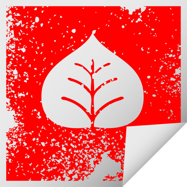 心疼的方形脱皮贴纸象征着秋天图片下载