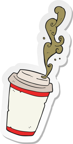 卡通外卖咖啡贴纸图片下载